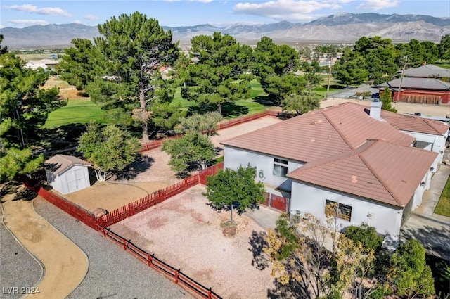 aerial view featuring a mountain view