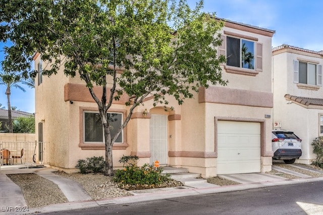 view of front of house with a garage