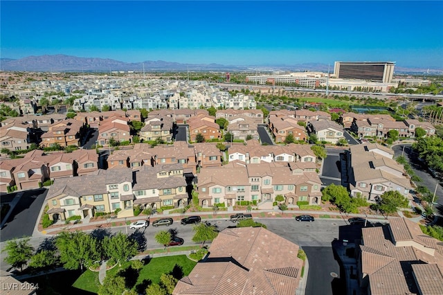 aerial view with a mountain view