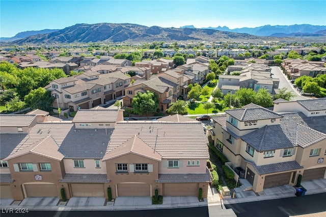 bird's eye view featuring a mountain view