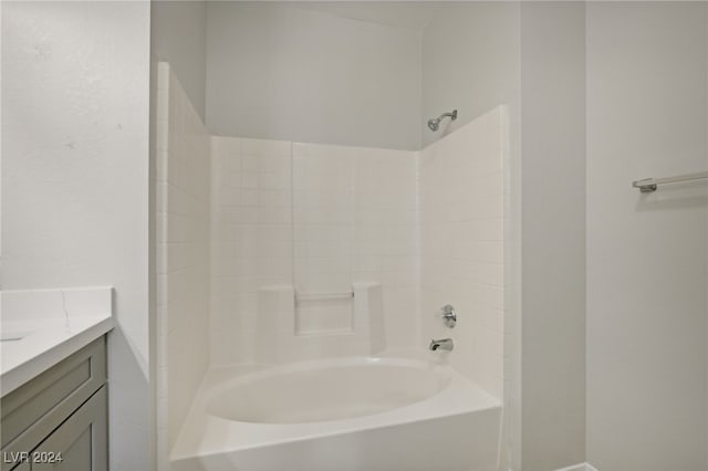 bathroom with vanity and shower / bath combination