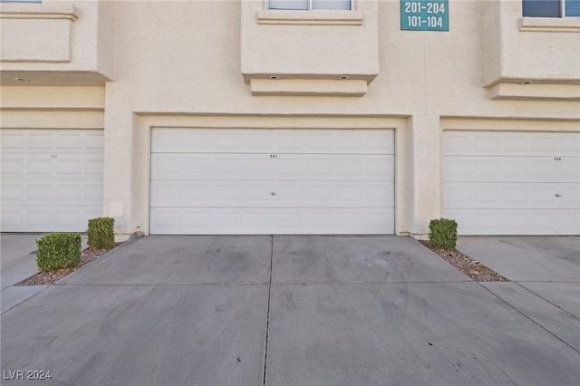 view of garage