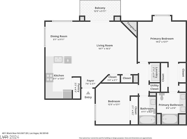 4811 Black Bear Rd Unit 201, Las Vegas, NV 89149 - room layout