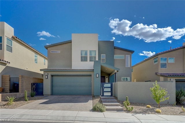 view of front of property featuring a garage