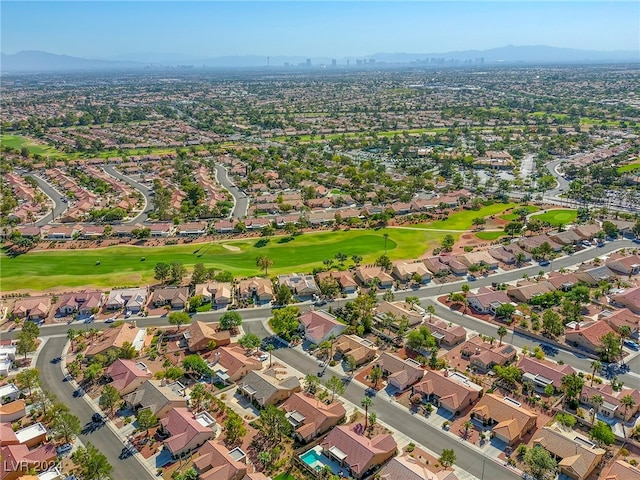 aerial view with a mountain view