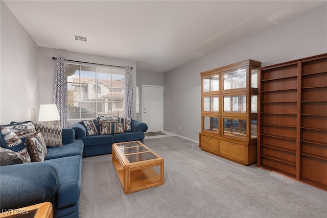 living room with carpet flooring