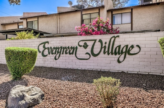 view of community sign