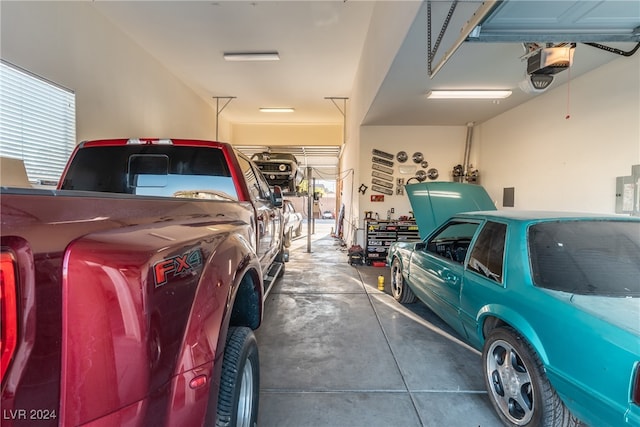 garage featuring a garage door opener