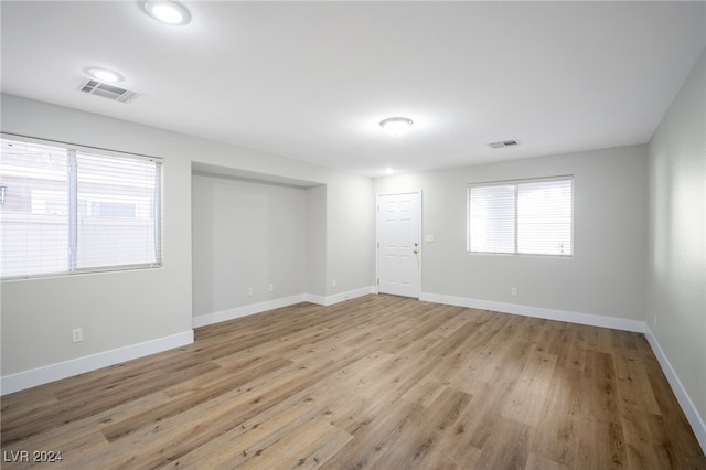 empty room featuring light wood-type flooring