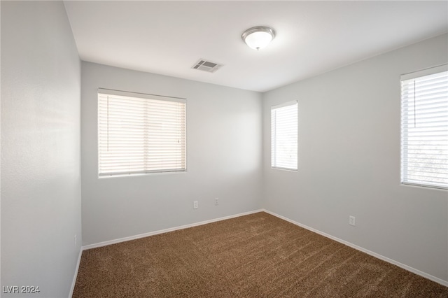 unfurnished room featuring carpet floors and plenty of natural light