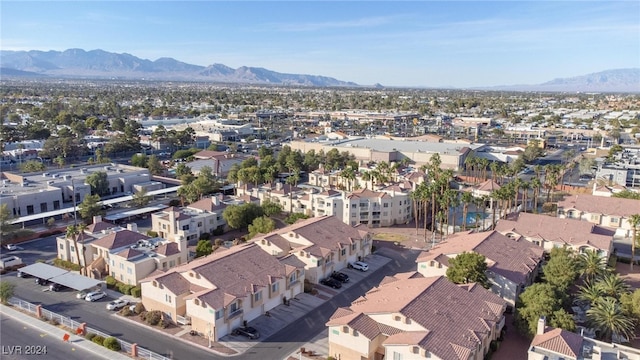 drone / aerial view with a mountain view