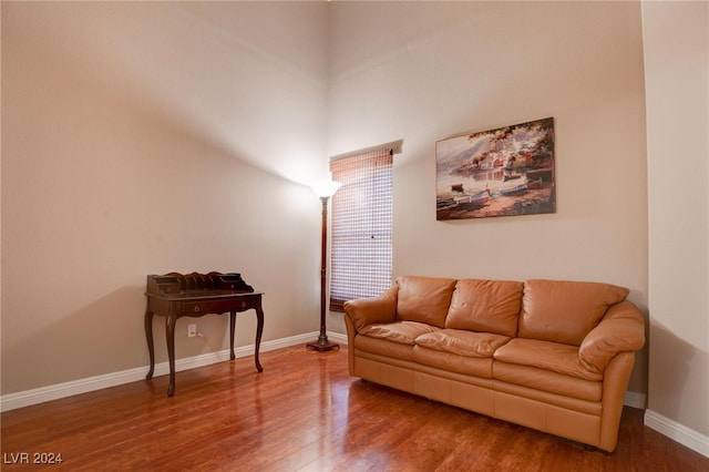 living area featuring hardwood / wood-style flooring