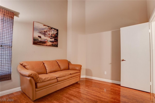 living room with wood-type flooring