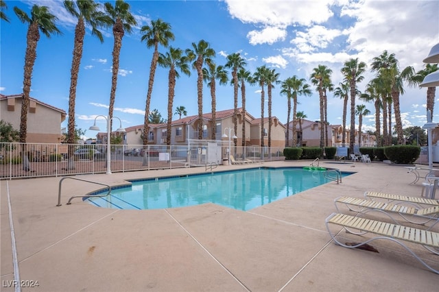 view of pool featuring a patio