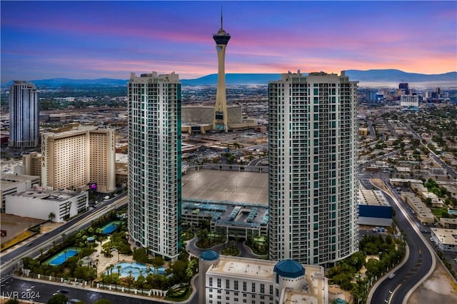 property's view of city featuring a mountain view