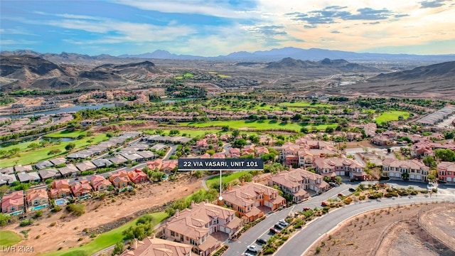 aerial view with a mountain view