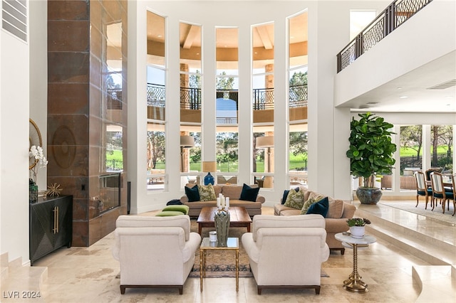 31 Eagles Landing Ln, Las Vegas, NV 89141 - living area featuring a towering ceiling