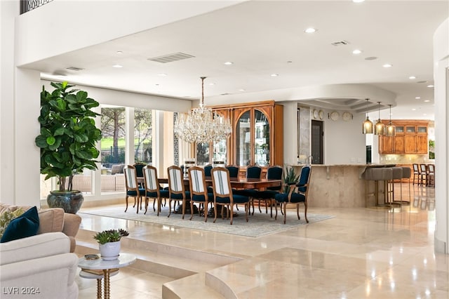 31 Eagles Landing Ln, Las Vegas, NV 89141 - dining space with recessed lighting and a chandelier