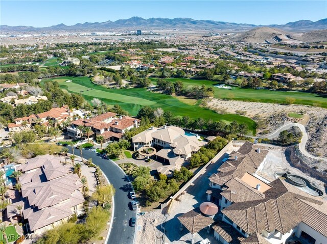 31 Eagles Landing Ln, Las Vegas, NV 89141 - aerial perspective of suburban area featuring a mountain backdrop and a local golf course