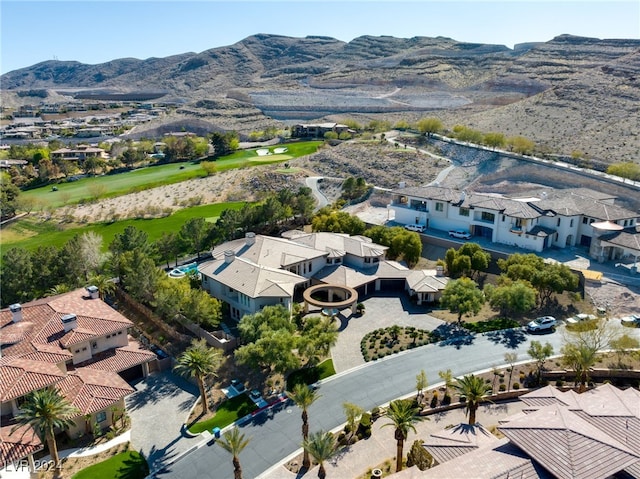 aerial view featuring a mountain view