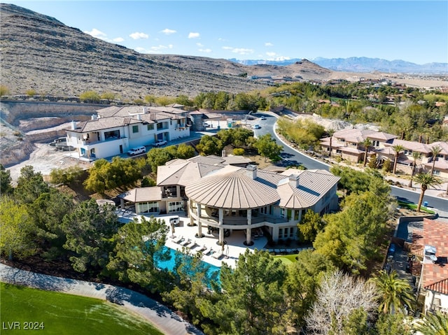 aerial view with a mountain view