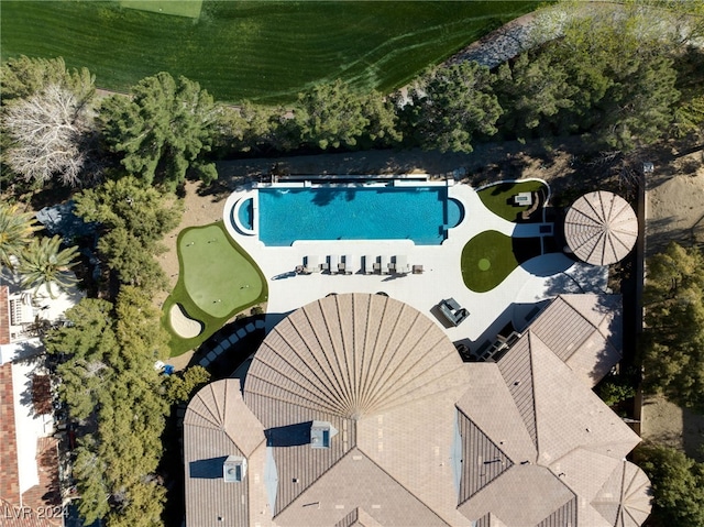 31 Eagles Landing Ln, Las Vegas, NV 89141 - aerial view of a pool area