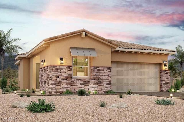 view of front facade featuring a garage