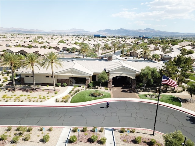 bird's eye view featuring a mountain view