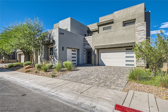 contemporary house featuring a garage