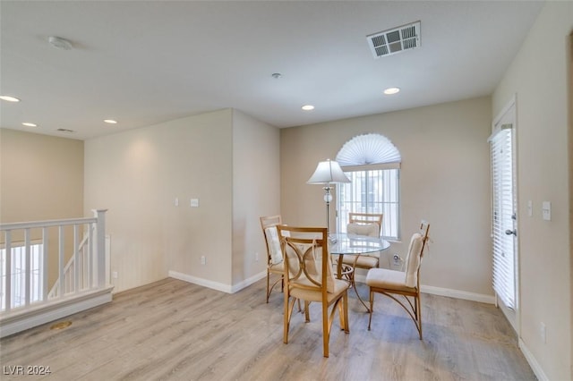 dining room featuring light wood-type flooring