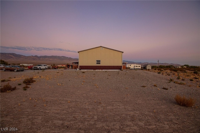 exterior space with a mountain view