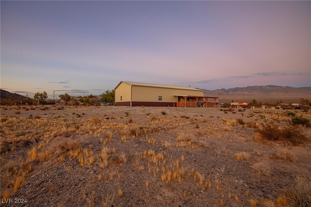 exterior space with a mountain view