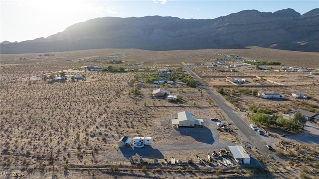 aerial view with a mountain view