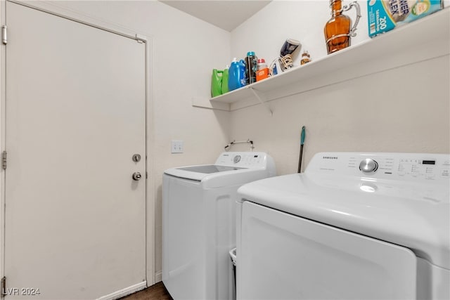 laundry room with washer and dryer