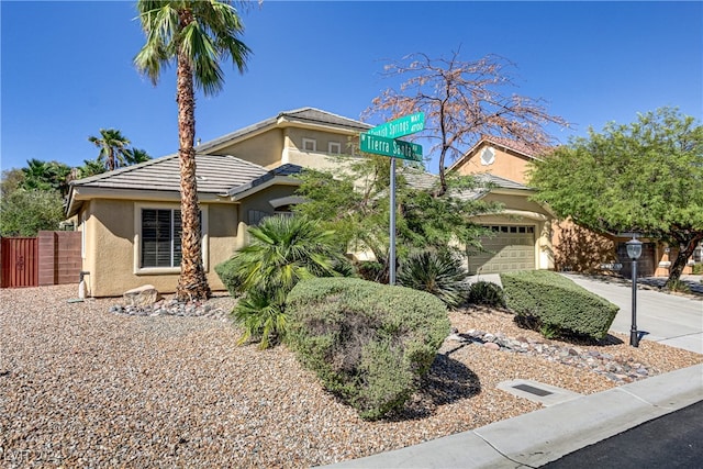 view of front of home with a garage