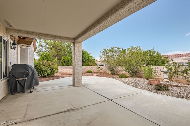 view of patio featuring area for grilling