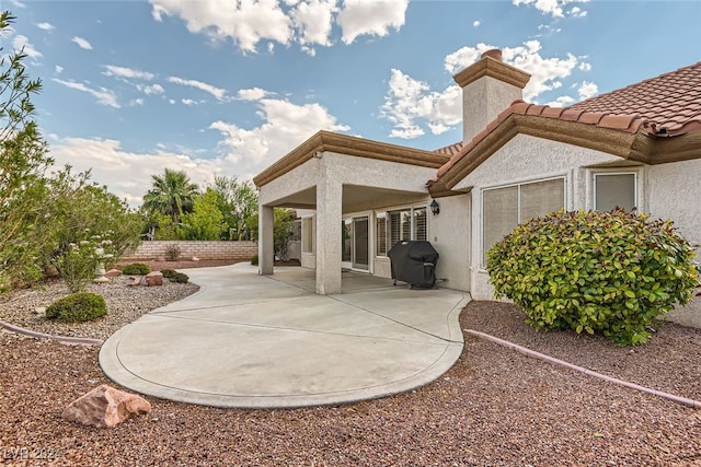 view of patio featuring grilling area