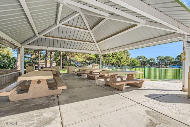 surrounding community featuring a gazebo and a patio