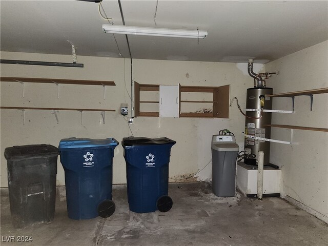 utility room with water heater