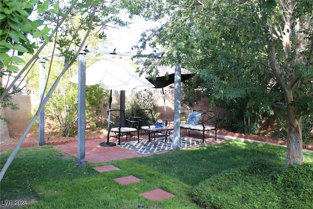 view of yard featuring a patio area