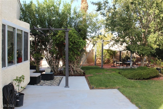 view of yard with a patio