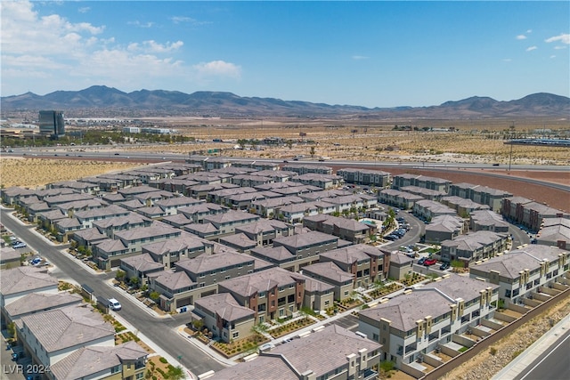 drone / aerial view with a mountain view