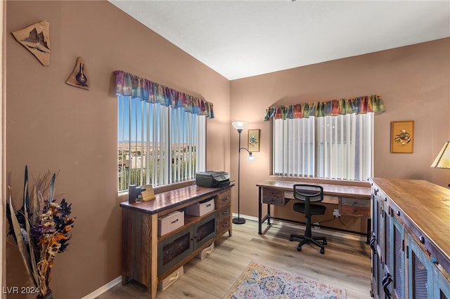 office featuring light hardwood / wood-style floors