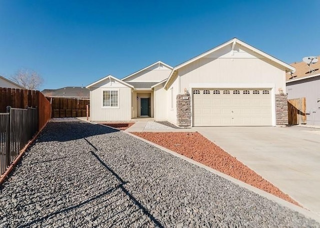 ranch-style home with a garage