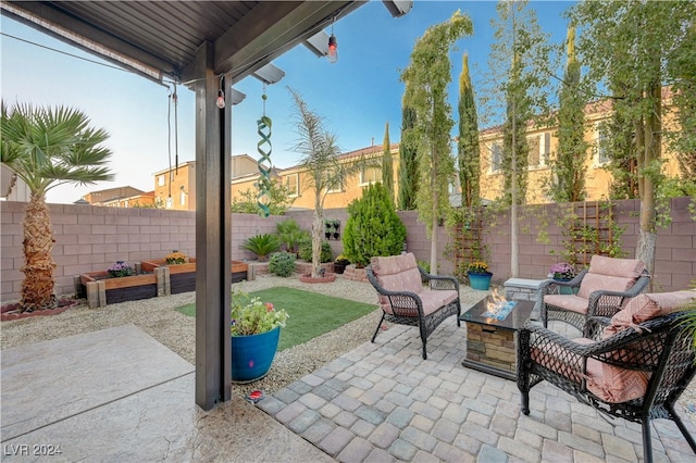 view of patio / terrace with an outdoor living space