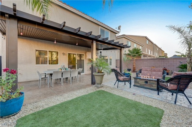 view of patio featuring an outdoor living space