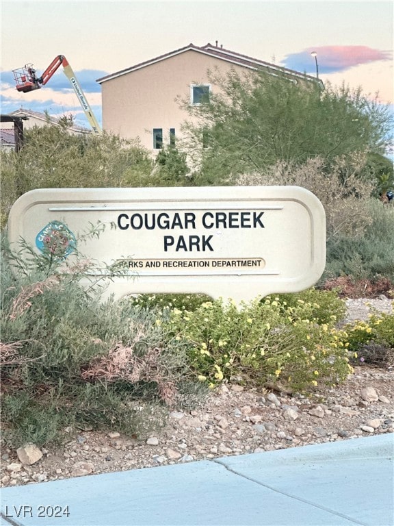 view of community sign