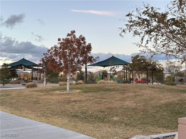 view of yard with a playground