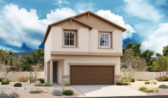 view of front of house featuring a garage