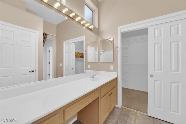 bathroom featuring vanity and tile patterned floors